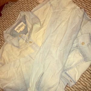 Acid washed denim button up